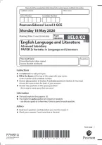 Pearson Edexcel AS English Language and Literature 8EL0&sol;02 Paper 2 &ndash; Varieties in Language and Literature QP & MS Merged June 2026
