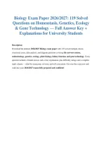 Biology Exam Questions & Answers 2026&sol;2027 &lpar;Free PDF&rpar;&NewLine;&NewLine;
