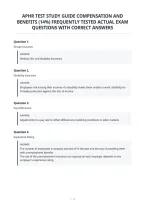 Aphr Test Study Guide Compensation And&NewLine;Benefits &lpar;14&percnt;&rpar; Frequently Tested Actual Exam&NewLine;Questions With Correct Answers