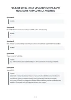 Fsa Sasb Level I Test Updated Actual Exam&NewLine;Questions And Correct Answers