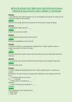 Mcb 150 Study Set Pre Post Questions-Exam 1&NewLine;Updated Questions And Correct Answers