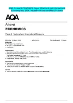 AQA A-Level ECONOMICS Paper 2 National and International&NewLine;Economy May 2026 &ndash; Question Paper and Mark Scheme