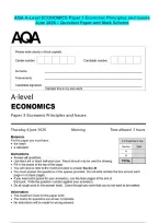 AQA A-Level ECONOMICS Paper 3 Economic Principles and Issues&NewLine;June 2026 &ndash; Question Paper and Mark Scheme