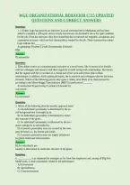 Wgu Organizational Behavior C715 Updated&NewLine;Questions And Correct Answers