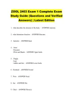 ZOOL 2403 Exam 1 Complete Exam &NewLine;Study Guide &lpar;Questions and Verified &NewLine;Answers&rpar; &vert; Latest Edition 