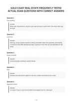 Gold Coast Real Estate Frequently Tested&NewLine;Actual Exam Questions With Correct Answers