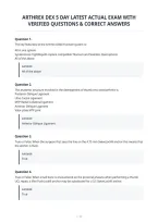 Arthrex Dex 5 Day Latest Actual Exam With&NewLine;Verified Questions & Correct Answers