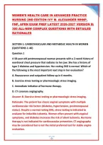 Women&rsquo;s Health Care In Advanced Practice &NewLine;Nursing 2Nd Edition Ivy M&period; Alexander Whnp&comma; &NewLine;Fnp&comma; Aprn Exam Prep Latest 2026-2027 Version B&colon; &NewLine;300 All-New Complex Questions With Detailed &NewLine;Rationales 