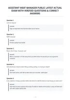 Assistant Produce Manager Latest Actual Exam&NewLine;With Verified Questions & Correct Answers