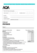 AQA A-Level Physics Paper 1 May 2026 &ndash; Question Paper and Mark Scheme&NewLine;