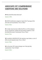 Associate Cet Practice Exam&NewLine;Complete Answers Graded A&plus;