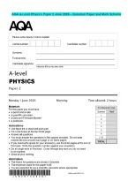 AQA A-Level Physics Paper 2 June 2026 &ndash; Question Paper and Mark Scheme