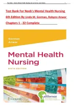 Test Bank For Neeb's Mental Health Nursing  6th Edition By Linda M&period;Gorman&comma; Robynn Anwar Chapters 1 - 22 Complete