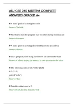 Asu Cse 240 Midterm Comprehensive&NewLine;Questions And Solutions