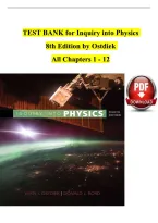 TEST BANK for Inquiry into Physics  8th Edition by Ostdiek  All Chapters 1 - 12 &NewLine;