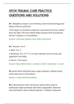 Atcn Trauma Care Practice&NewLine;Questions And Solutions