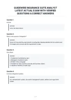 Guidewire Insurance Suite Analyst&NewLine;Latest Actual Exam With Verified&NewLine;Questions & Correct Answers