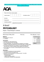 AQA A-Level Psychology Paper 2 Psychology in context May 2026 &ndash;Question&NewLine;Paper and Mark Scheme
