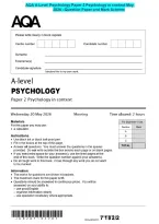 AQA A-Level Psychology Paper 2 Psychology in context May&NewLine;2026 &ndash;Question Paper and Mark Scheme