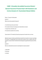 CAIB 1 &lpar;Canadian Accredited Insurance Broker&rpar; &ndash; General Insurance Practice Exam with Questions and Correct Answers&comma; Latest Edition