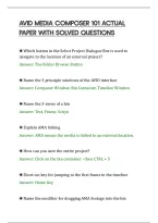 Avid Media Composer 101 Actual&NewLine;Paper With Solved Questions
