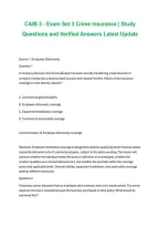 CAIB 3 &ndash; Exam Set 3&colon; Crime Insurance &ndash; Study Questions and Answers&comma; Latest Update