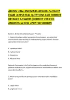 Aboms Oral And Maxillofacial Surgery &NewLine;Exam Latest Real Questions And Correct &NewLine;Detailed Answers &lpar;Correct Verified &NewLine;Answers&rpar; A New Updated Version