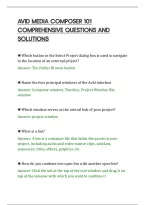 Avid Media Composer 101&NewLine;Comprehensive Questions And&NewLine;Solutions