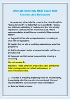 2026-2027 Ultimate Maternity HESI Exam With&NewLine;Answers And Rationales 
