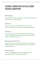 Hazmat Operations Actual Paper&NewLine;Solved Questions&NewLine;
