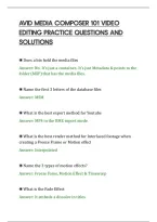 Avid Media Composer 101 Video&NewLine;Editing Practice Questions And&NewLine;Solutions