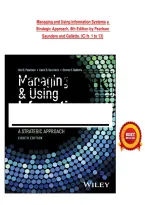 Managing and Using Information Systems a Strategic Approach&comma; 8th Edition by Pearlson Saunders and Galletta&period; &lpar;Ch 1 to 13&rpar;&NewLine;