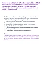 Nurse Leadership Actual Practice Exam 2026