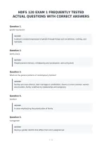 Hdfs 120 Exam 1 Frequently Tested&NewLine;Actual Questions With Correct Answers&NewLine;