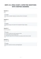 Hdfs 211 &lpar;Msu&rpar; Exam 1 Expected Questions&NewLine;With Verified Answers