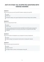 Avit 415 Stage 16 & 18 Expected Questions With&NewLine;Verified Answers