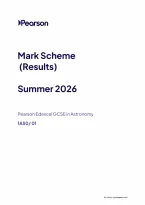 Pearson Edexcel GCSE Astronomy 1AS0&sol;01 June 2026 Mark Scheme &vert; GCSE Paper 01 Exam Marking Guide & Revision PDF
