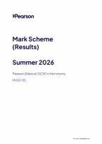 Pearson Edexcel GCSE Astronomy 1AS0&sol;02 June 2026 Mark Scheme &vert; GCSE Paper 02 Exam Marking Guide & Revision PDF