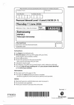 Pearson Edexcel GCSE Astronomy 1AS0&sol;02 June 2026 Question Paper &vert; GCSE Paper 02 Exam Practice & Revision PDF