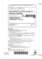 Pearson Edexcel GCSE Biblical Hebrew 1BH0&sol;01 June 2026 Question Paper &vert; GCSE Paper 01 Exam Practice & Revision PDF