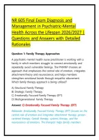 NR 605 Final Exam Diagnosis and Management in Psychiatric-Mental Health Across the Lifespan 2026&sol;2027 &vert; Questions and Answers with Detailed Rationales
