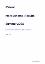 Pearson Edexcel GCSE Biblical Hebrew 1BH0&sol;02 June 2026 Mark Scheme &vert; GCSE Paper 02 Exam Marking Guide & Revision PDF