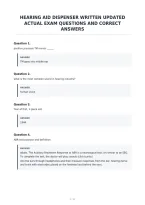 Hearing Aid Dispenser Written Updated&NewLine;Actual Exam Questions And Correct&NewLine;Answers