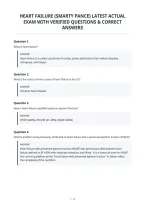 Heart Failure &lpar;Smarty Pance&rpar; Latest Actual&NewLine;Exam With Verified Questions & Correct&NewLine;Answers&NewLine;