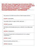 BIOL 1201 Exam  &lpar;Gregg&rpar; Test Actual Exam 2026 