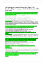 NYC Management Auditor Trainee Exam &lpar;2027&rpar; &vert; 100 &NewLine;Questions & Correct Answers with Detailed Rationales &vert; PDF &NewLine;Study Guide 