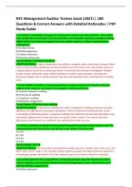 NYC Management Auditor Trainee Exam &lpar;2027&rpar; &vert; 100 &NewLine;Questions & Correct Answers with Detailed Rationales &vert; PDF &NewLine;Study Guide