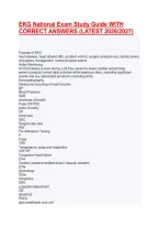 EKG National Exam Study Guide WITH &NewLine;CORRECT ANSWERS &lpar;LATEST 2026&sol;2027&rpar;