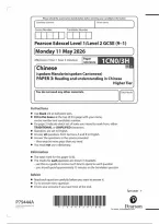Pearson Edexcel GCSE Chinese 1CN0&sol;3H June 2026 Question Paper &vert; Higher Tier Paper 3H Exam Practice & Revision PDF