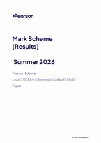 Pearson Edexcel GCSE Citizenship Studies 1CS0&sol;01 June 2026 Mark Scheme &vert; GCSE Paper 01 Exam Marking Guide & Revision PDF